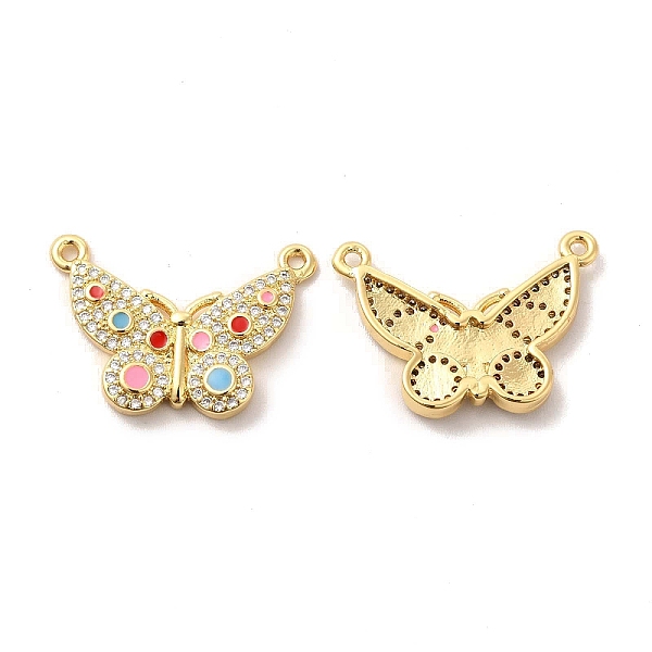 

PandaHall Brass Micro Pave Clear Cubic Zirconia Connetor Charms, with Enamel, Butterfly, Golden, 16x23.5x2.5mm, Hole: 1mm Brass+Cubic...