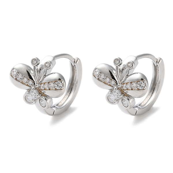 Boucles d'oreilles créoles en laiton zircon cubique micro pavé