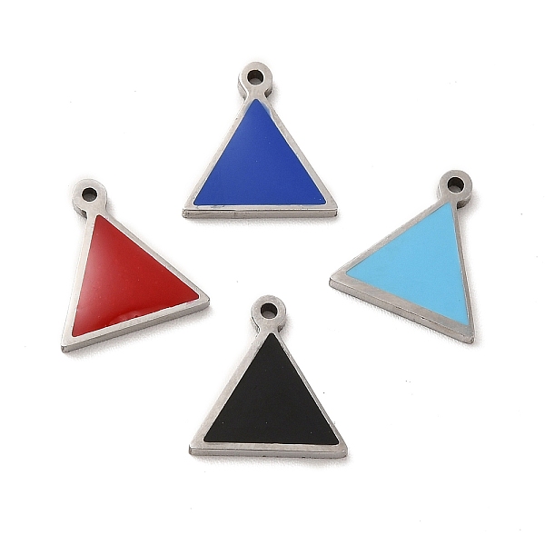 

PandaHall 304 Stainless Steel Enamel Charms, Triangle Charm, Stainless Steel Color, Mixed Color, 11.4x11x1.4mm, Hole: 1mm Stainless..., Multicolor