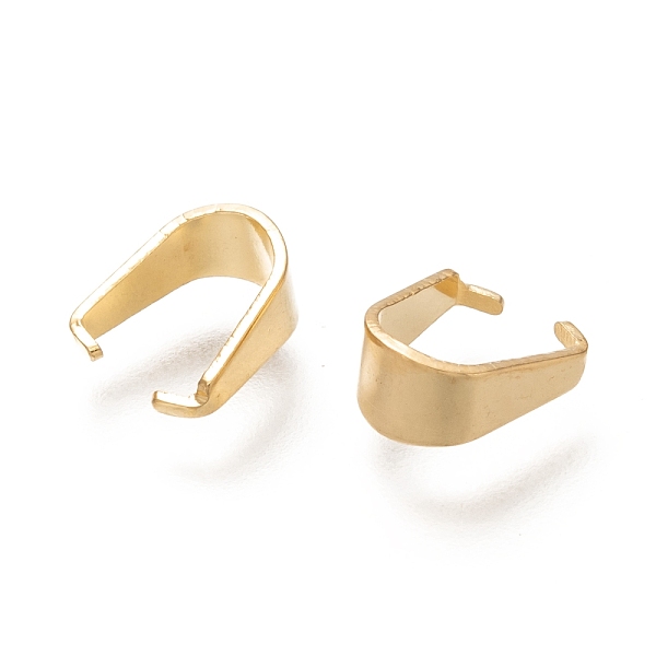 

PandaHall 201 Stainless Steel Snap on Bails, Real 18K Gold Plated, 8.5x7x4mm, Inner High: 7mm 201 Stainless Steel