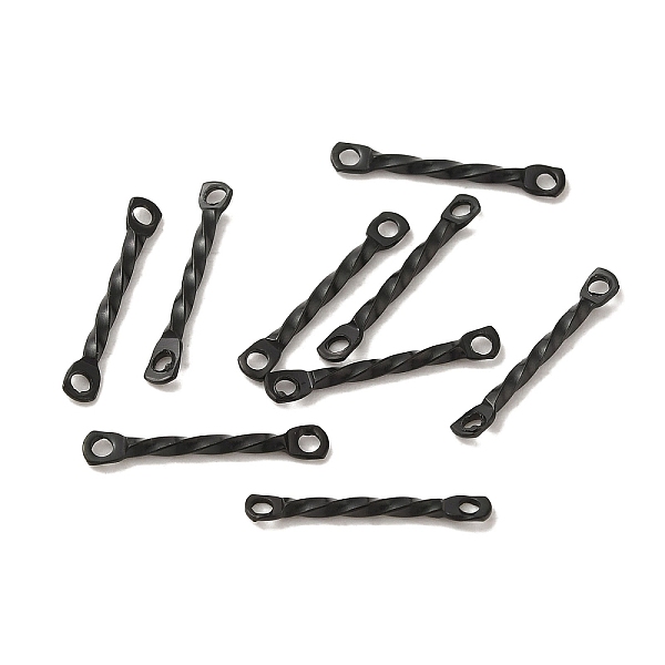 

PandaHall 304 Stainless Steel Connector Charms, Twisted Bar, Black, 15x2x1.2mm, Hole: 1mm 304 Stainless Steel Twist