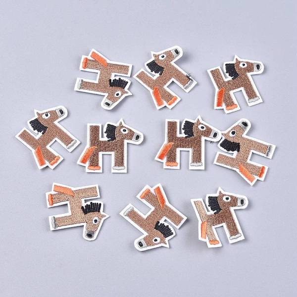 

PandaHall Computerized Embroidery Cloth Iron on/Sew on Patches, Costume Accessories, Appliques, Letter, Peru, Letter.H, 49x42mm Cloth Letter..., Brown