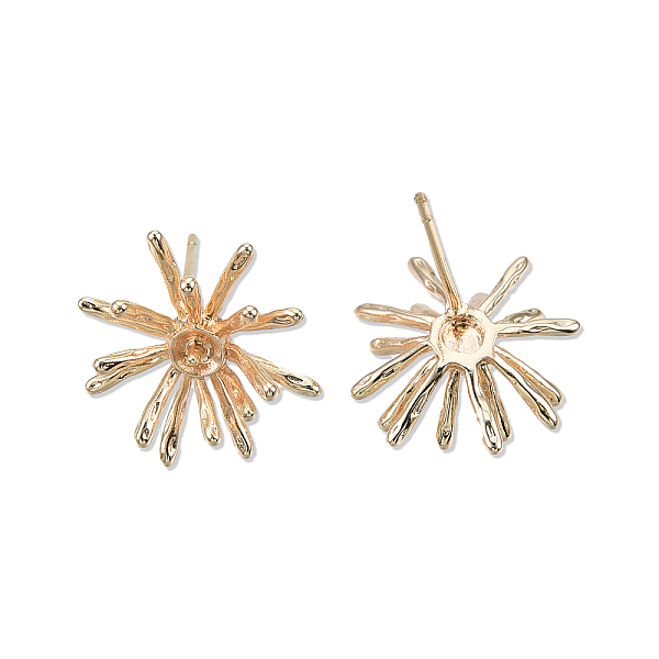 

PandaHall Brass Stud Earring Findings, for Half Drilled Beads, Cadmium Free & Nickel Free & Lead Free, Flower, Real 18K Gold Plated...