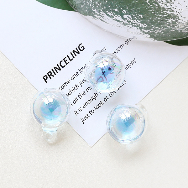 

PandaHall Glass Pendant, Round Ball Charms, Deep Sky Blue, 28x20mm Glass Round