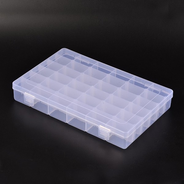 PandaHall (Defective Closeout Sale), Rectangle Plastic Clear Beads Storage Containers, 36 Compartments, Clear, 27.5x18x4.5cm Plastic...