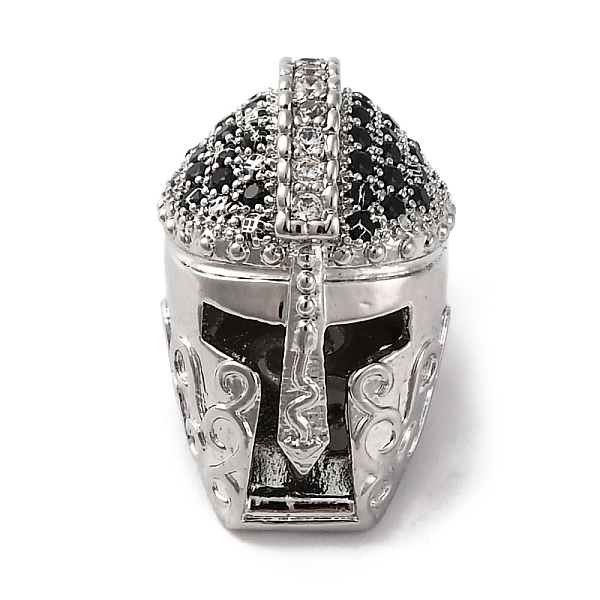 Helmet Shape Rack Plating Brass with Cubic Zirconia Beads