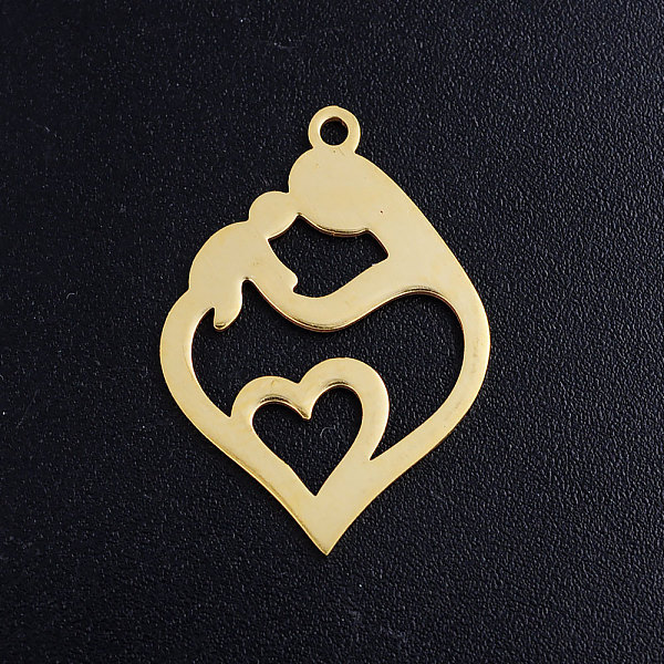 

PandaHall 201 Stainless Steel Pendants, Heart with Mother and Child, For Mother's Day, Golden, 24x17x1mm, Hole: 1.5mm 201 Stainless Steel...