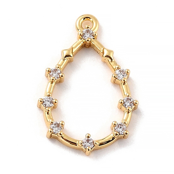 

PandaHall Eco-Friendly Brass Micro Pave Clear Cubic Zirconia Pendants, Cadmium Free & Lead Free, Teardrop, Real 18K Gold Plated...
