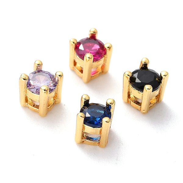

PandaHall Brass inlaid Cubic Zirconia Slide Charms, Real 18K Gold Plated, Flat Round, Mixed Color, 4.5x4.5x5mm, Hole: 1x1.5mm Brass+Cubic..., Multicolor