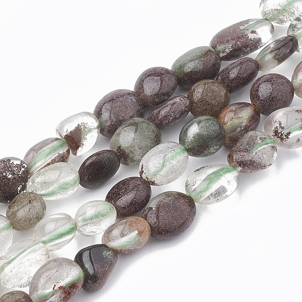 

PandaHall Natural Green Lodolite Quartz/Garden Quartz Beads Strands, Oval, 5~15x4~10x2~6mm, Hole: 1mm, about 40~60pcs/strand, 15.7 inch...