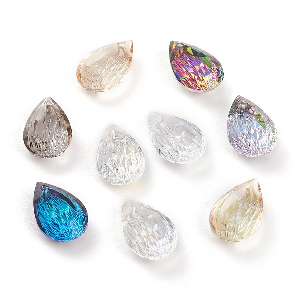 

PandaHall Embossed Glass Rhinestone Pendants, Teardrop, Faceted, Mixed Color, 14x9x5mm, Hole: 1.4mm Glass Teardrop Multicolor