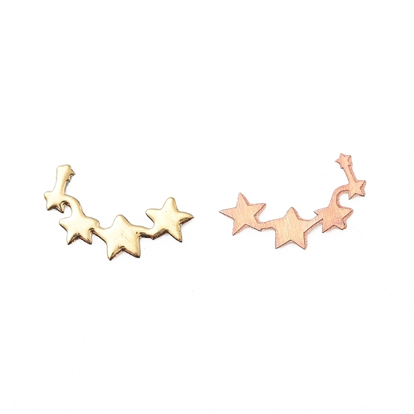 

PandaHall Brass Cabochons, Nail Art Slices, DIY Nail Art Decoration Accessories for Women, Star, Golden, 5x4mm, about 1000pcs/bag Brass Star