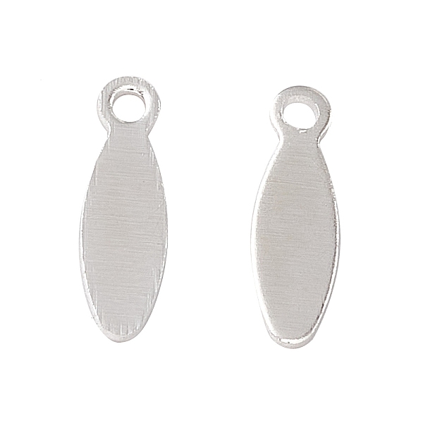 

PandaHall Brass Pendants, Cadmium Free & Lead Free, Oval Charm, 925 Sterling Silver Plated, 10x3x0.5mm, Hole: 1mm Brass Oval