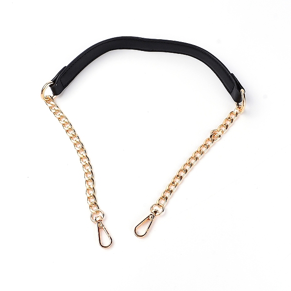 

PandaHall PU Leather with Alloy Bag Handles, with Swivel Clasps, for Bag Chain Replacement Accessories, Black, 1000x20mm, Links: 13x9x2.5mm...