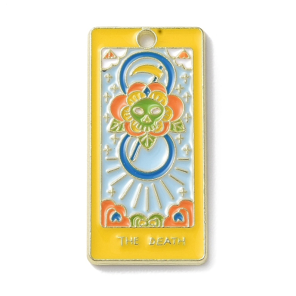 

PandaHall Alloy Enamel Pendants, Golden, Tarot Charm, Skull, 30x15x1.5mm, Hole: 1.8mm Alloy+Enamel Skull