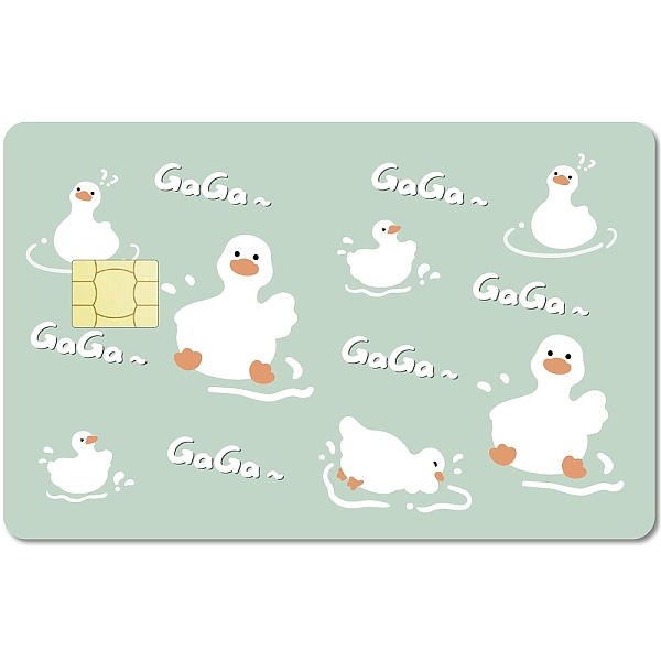 

PandaHall PVC Plastic Waterproof Card Stickers, Self-adhesion Card Skin for Bank Card Decor, Rectangle, Duck, 186.3x137.3mm Plastic Duck