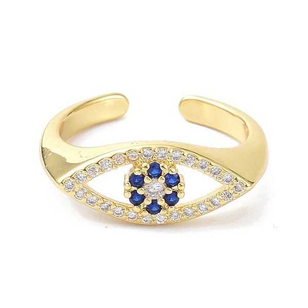 

PandaHall Evil Eye Real 18K Plated Cuff Rings for Women Gift, Brass Micro Pave Cubic Zirconia Open Rings, Black, US Size 7 1/2(17.7mm)...