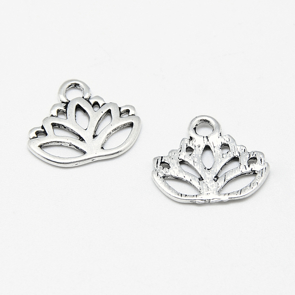 

PandaHall Tibetan Style Alloy Charms, Lotus Flower, Cadmium Free & Lead Free, Antique Silver, 16x15x2mm, Hole: 1.5mm, about 1500pcs/1000g...