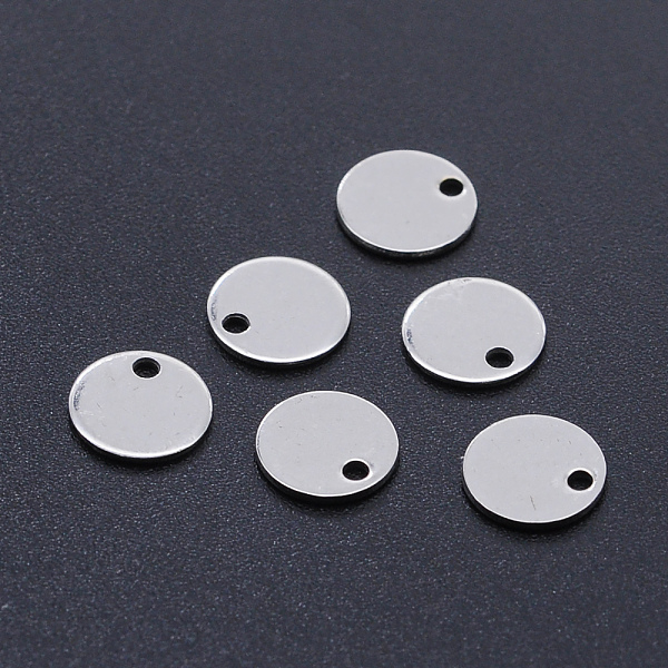 

PandaHall 201 Stainless Steel Laser Cut Charms, Blank Stamping Tag, Flat Round, Stainless Steel Color, 8x1mm, Hole: 1.4mm 201 Stainless...