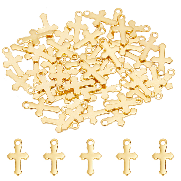 

PandaHall Unicraftale 304 Stainless Steel Tiny Cross Charms, Real 18K Gold Plated, 12x7x0.8mm, Hole: 1.2mm, 50pcs/box 304 Stainless Steel...