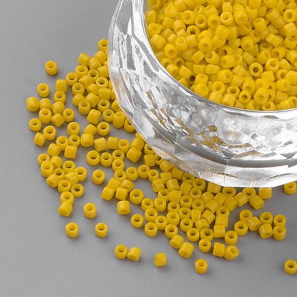 

PandaHall Opaque Glass Bugle Beads, Gold, 1~2x1.5~2mm, Hole: 0.5mm, about 100g/bag, about 5000pcs/bag Glass Gold