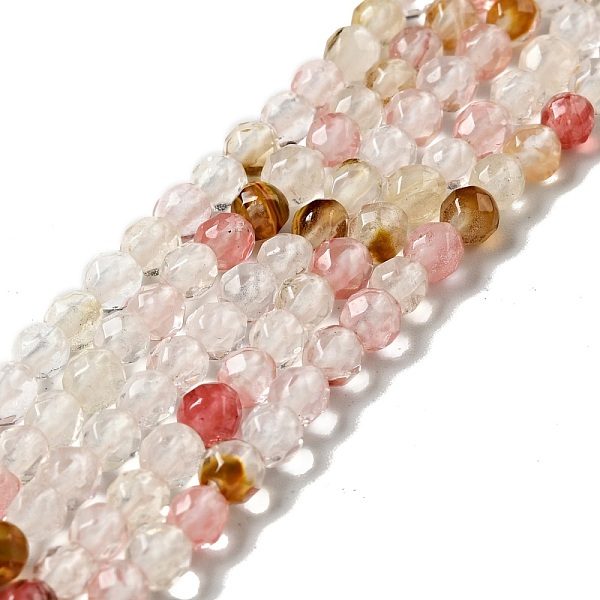 

PandaHall Cherry Quartz Glass Beads Strands, Round, Faceted, 4mm, Hole: 1mm, about 90~93pcs/strand, 13.58''~14.57''(34.5~37cm) Cherry Quartz...