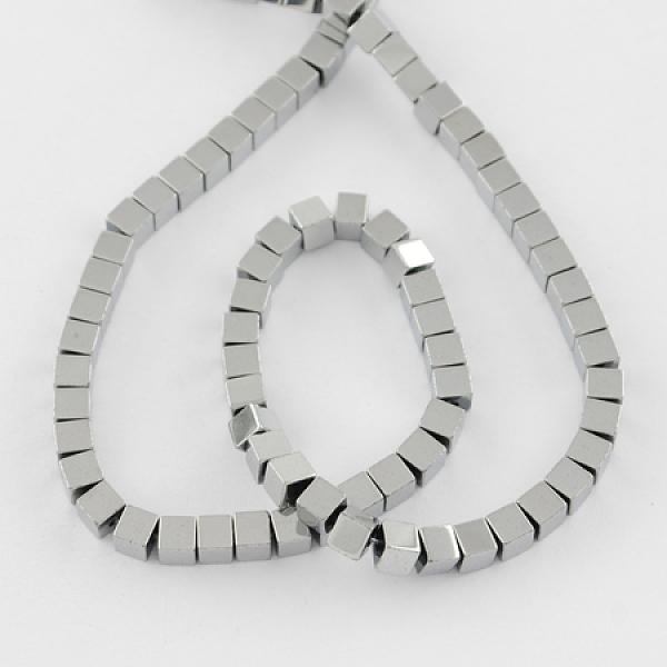 

PandaHall Non-magnetic Synthetic Hematite Beads Strands, Grade A, Cube, Platinum Plated, 2x2x2mm, Hole: 1mm Non-magnetic Hematite Cube..., Silver