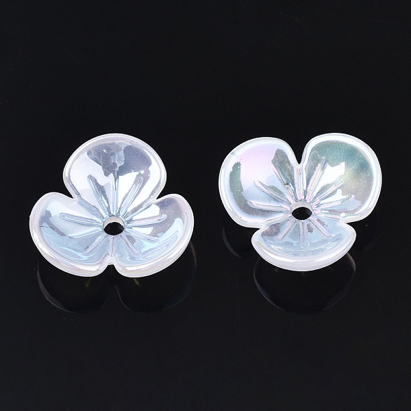 

PandaHall 3-Petal Electroplate Acrylic Bead Caps, Flower, WhiteSmoke, 12x12.5x4mm, Hole: 1.5mm Acrylic White
