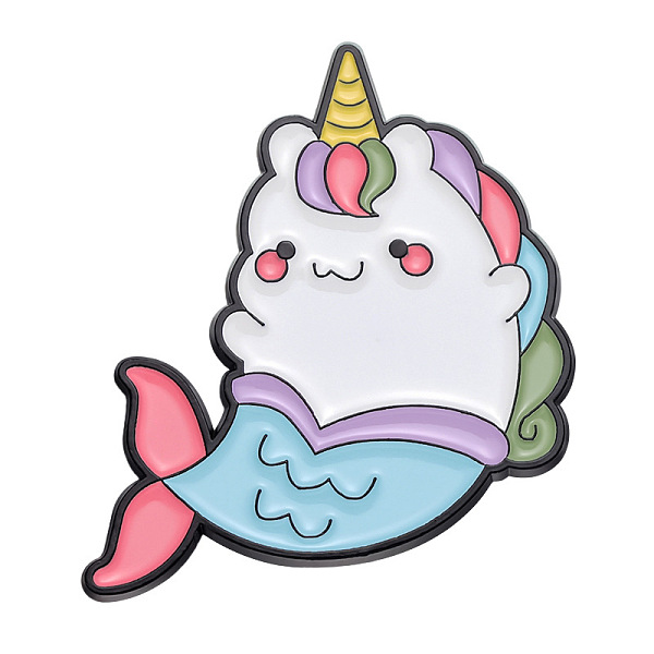 

PandaHall Unicorn Enamel Pins, Alloy Brooches for Women, Mermaid, 39x30mm Alloy+Enamel Mermaid