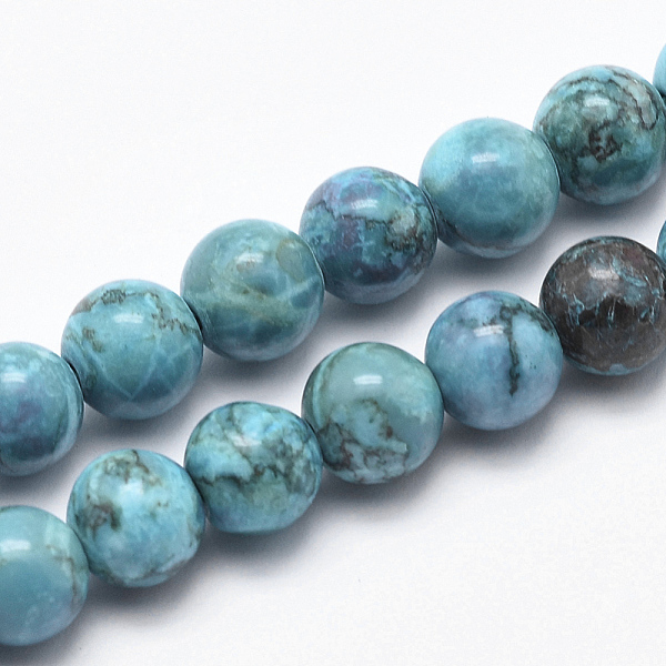 

PandaHall Natural Marble Beads Strands, Round, Dyed & Heated, Dark Turquoise, 6mm, Hole: 1mm, about 62pcs/strand, 15 inch(38cm) Natural..., Cyan