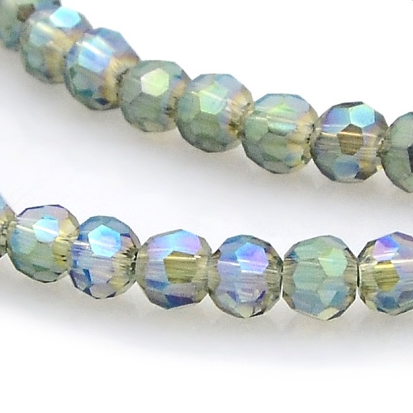

PandaHall Full Rainbow Plated Glass Faceted(32 Facets) Round Spacer Beads Strands, Cadet Blue, 3mm, Hole: 1mm, about 100pcs/strand, 11.5...