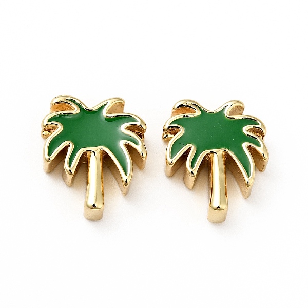 

PandaHall Rack Plating Brass Enamel Beads, Cadmium Free & Lead Free, Real 18K Gold Plated, Coconut Tree, Green, 13x11x4.5mm, Hole: 1.6mm...