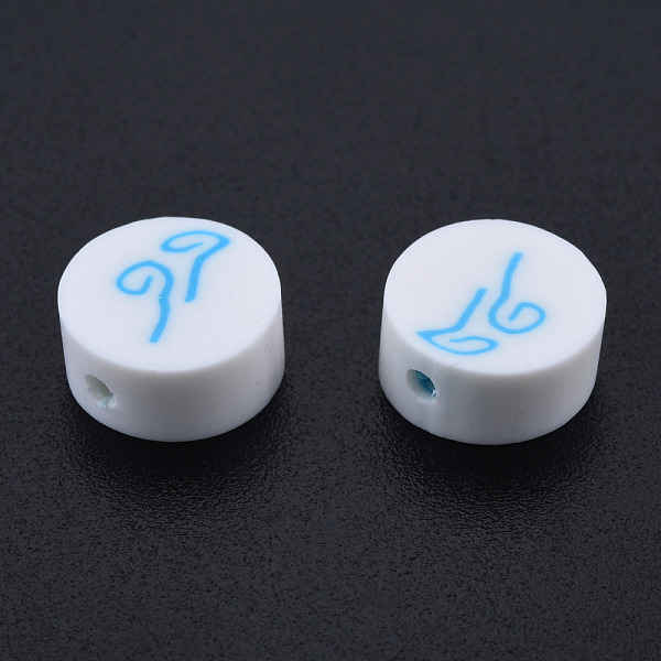 

PandaHall Handmade Polymer Clay Beads, Flat Round with Wind, Weather Pattern, 9~9.5x4.5~5mm, Hole: 1.6mm Polymer Clay Others