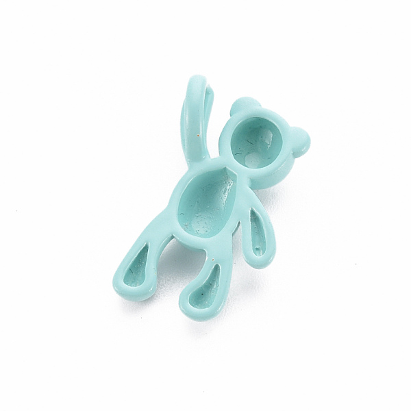 

PandaHall Brass Spray Painted Pendants, Cadmium Free & Nickel Free & Lead Free, Bear, Pale Turquoise, 20x11x4mm, Hole: 4x2mm Brass Bear