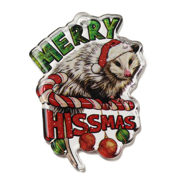 

PandaHall Acrylic Pendant, Christmas Theme, Other Animal, 38.5x29x2mm, Hole: 1.8mm Acrylic Other Animal