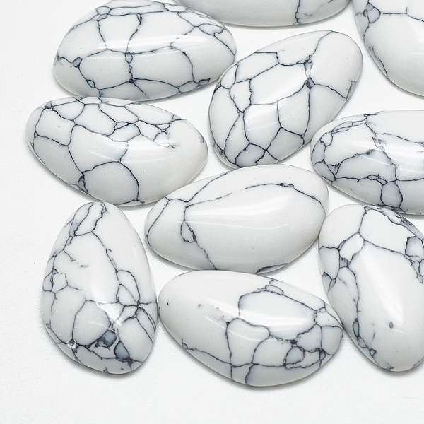 

PandaHall Synthetic Turquoise Cabochons, Nuggets, White, 12x7x3mm Synthetic Turquoise Nuggets White