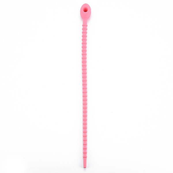 

PandaHall Silicone Cable Ties, Tie Wraps, Reusable Zip Ties, Hot Pink, 214x13.5x12mm, Hole: 3mm Polyester