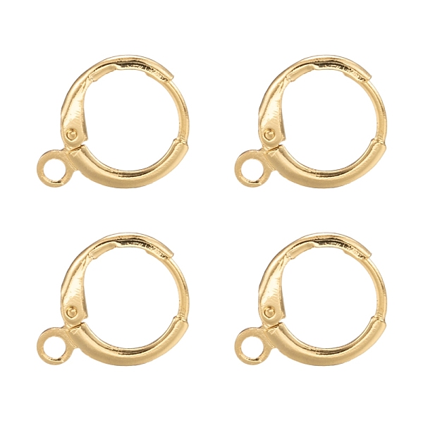 

PandaHall Brass Huggie Hoop Earring Findings, with Horizontal Loops, Long-Lasting Plated, Lead Free & Nickel Free, Real 18K Gold Plated, 12...