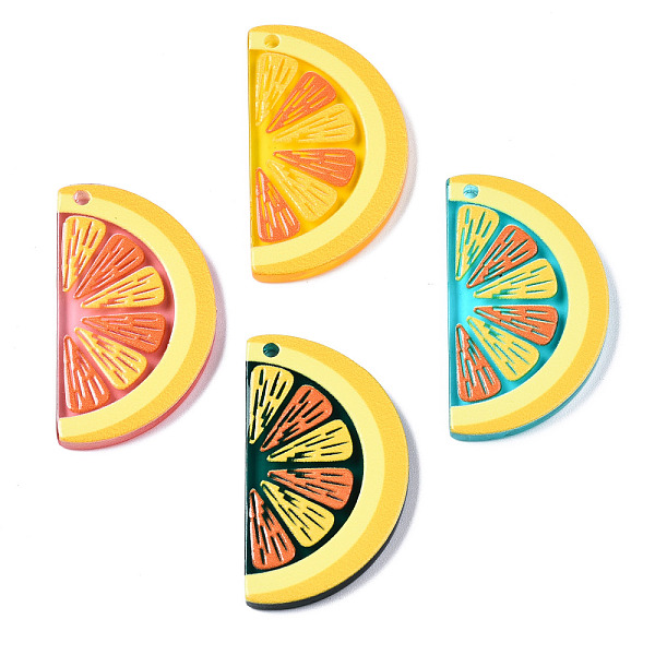 

PandaHall Translucent Acrylic Pendants, 3D Printed, Orange, Mixed Color, 38x21.5x3mm, Hole: 2mm Acrylic Fruit Multicolor