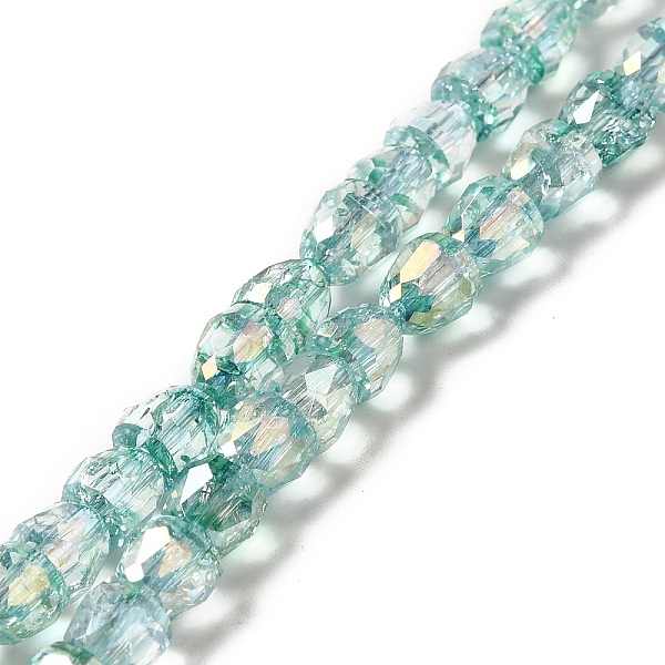 

PandaHall Electroplate Transparent Glass Beads Strand, AB Color Plated, Faceted, Bell, Medium Aquamarine, 6x6mm, Hole: 1.2mm, about...