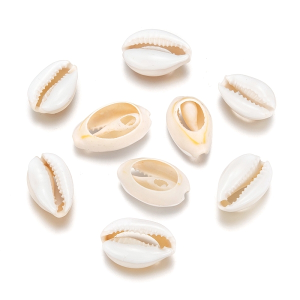 

PandaHall Cowrie Shell Beads, with Enamel, No Hole/Undrilled, White, 20~26x13~18x5~7mm Cowrie Shell Shell Shape White