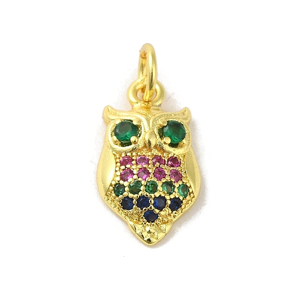 

PandaHall Brass Micro Pave Cubic Zirconia Pendants, Real 18K Gold Plated, Owl Charms, Colorful, 15.5x9x3mm, Hole: 3mm Brass+Cubic Zirconia...
