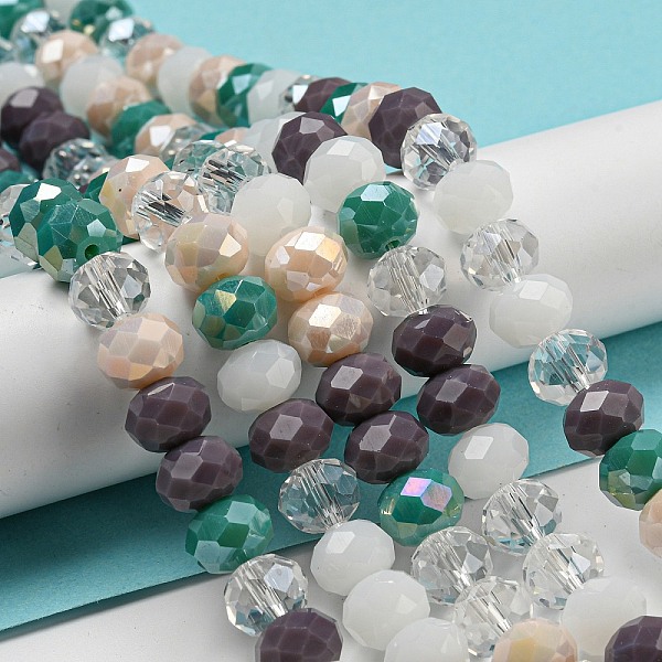 

PandaHall Glass Beads Strands, Faceted, Rondelle, Thistle, 10x8mm, Hole: 1mm, about 63~65pcs/strand, 19.2~20 inch(48~50cm) Glass Rondelle..., Purple