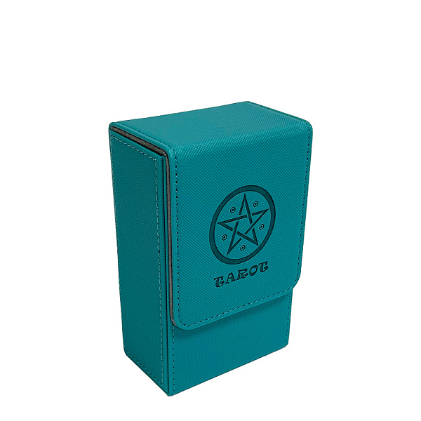 

PandaHall Rectangle Star PU Leather Tarot Card Storage Boxes, Playing Card Organizer Case with Magnetic Clasps, Teal, 8.6x5.7x13.7cm Plastic..., Cyan