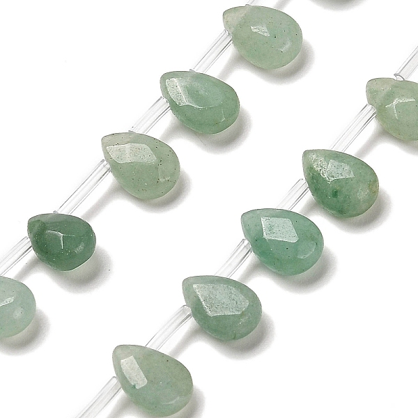 

PandaHall Natural Green Aventurinee Beads Strands, Faceted, Teardrop, Top Drilled, 9x6x4mm, Hole: 0.8mm, about 32pcs/strand, 16.54''(42cm)...
