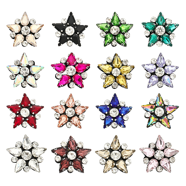 

PandaHall CHGCRAFT 16Pcs 16 Colors Star Cloth Patches, with Glass Rhinestone, Sew on Appliques, Costume Accessories, for Clothes, Bag Pants..., Multicolor