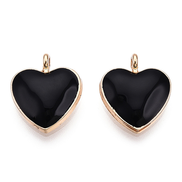 

PandaHall Alloy Pendants, with Enamel, Cadmium Free & Lead Free, Light Gold, Heart, Black, 17.5x16x3.5mm, Hole: 1.8mm Alloy+Enamel Heart...