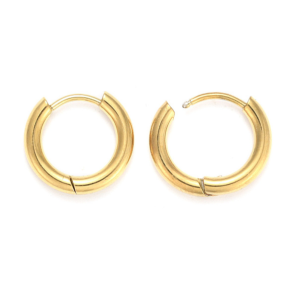 

PandaHall Ion Plating(IP) 304 Stainless Steel Huggie Hoop Earrings, Manual Polishing, Hypoallergenic Earrings, Thick Hoop Earrings, Ring...