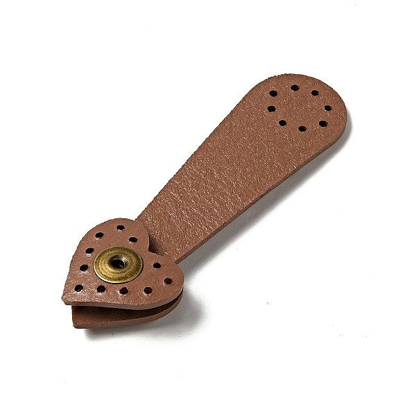 

PandaHall Heart Cowhide Leather Sew on Purse Clasps, Brass Snap Button Bag Mouth Buckle, Suitcase Bag Anti-Theft Parts, Camel, 7.4x2.2x1cm..., Brown