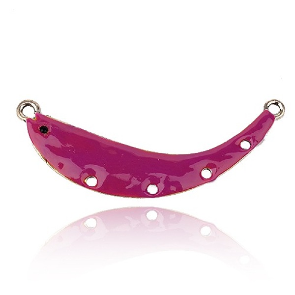 

PandaHall Vintage Alloy Enamel Fish Links, Chandelier Components, Antique Silver, Medium Violet Red, 81x16x3mm, Hole: 4mm Alloy+Enamel Fish